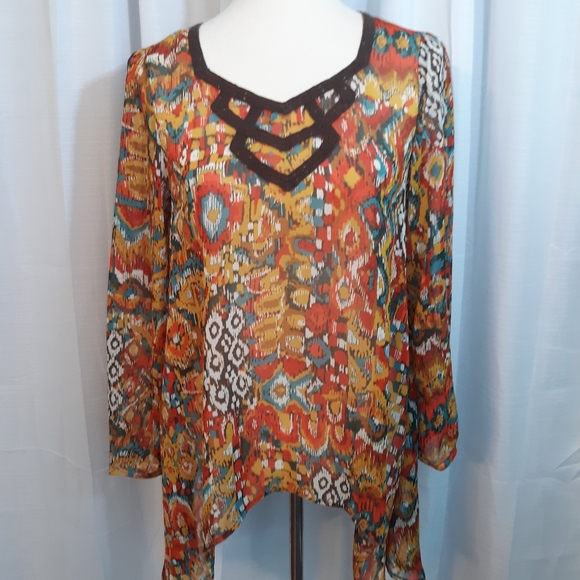 Wrangler shark bite western blouse top small *M6 - Picture 1 of 4
